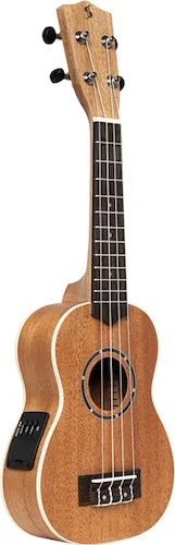Acoustic-electric soprano ukulele with sapele top and gigbag