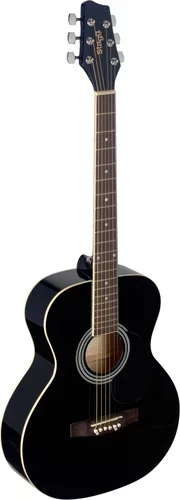 4/4 black auditorium acoustic guitar with linden top