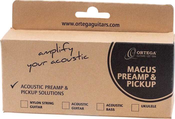Acoustic Guitar Rechargeable Onboard Active 3-Band EQ Preamp & Piezo Pickup System w/ Built-In Tuner