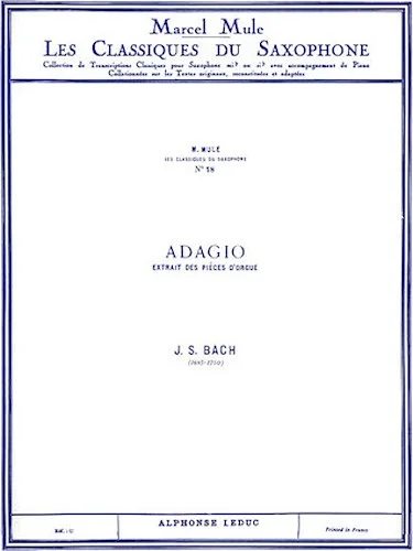 Adagio (classiques No.18) (saxophone-alto & Piano)
