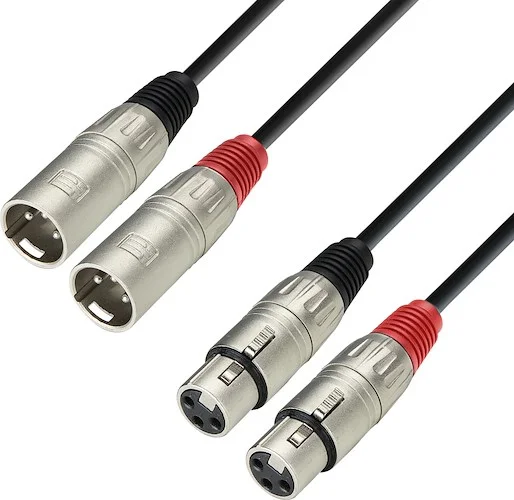 Adam Hall Cables 3 STAR TMF 0300 - Audio Cable 2 x XLR Male to 2 x XLR Female, 3 m