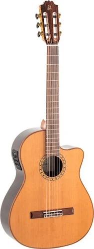Admira Crossover cutaway electrified classical guitar with solid cedar top, Electrified series