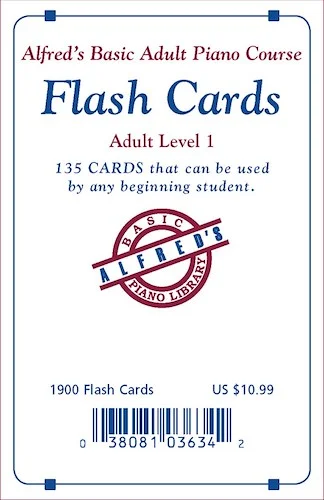 Alfred's Basic Adult Piano Course: Flash Cards, Level 1