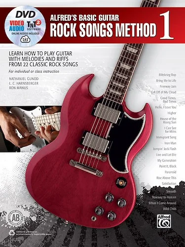 Alfred's Basic Guitar Rock Songs Method 1: Learn How to Play Guitar with Melodies and Riffs from 22 Classic Rock Songs