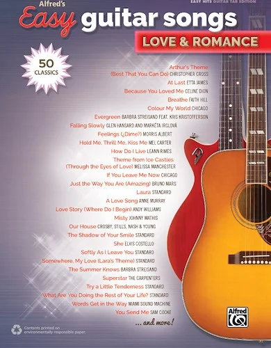 Alfred's Easy Guitar Songs: Love & Romance: 50 Classics