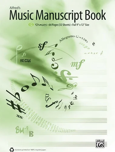 Alfred's Music Manuscript Book, 12-Stave