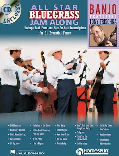 All Star Bluegrass Jam Along for Banjo - Backups, Lead Parts and Note-for-Note Transcriptions for 21 Essential Tunes