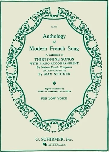 Anthology of Modern French Song (39 Songs)
