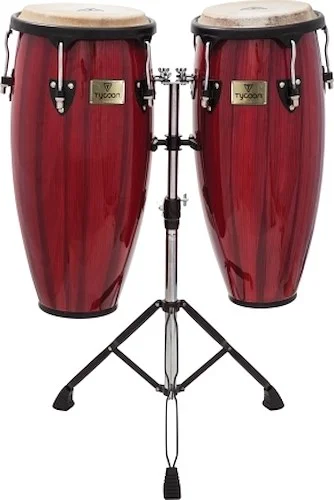 Artist Hand-Painted Series Red Congas - with Double Stand