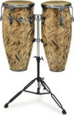 Aspire 10" and 11" Conga Set with Double Conga Stand Havana Cafe with Brushed Nickel Hardware