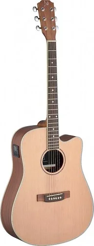 Asyla series 4/4 dreadnought acoustic-electric guitar with solid spruce top