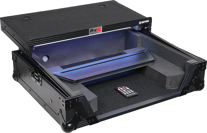 ATA Flight Case For Pioneer AlphaTheta OMNIS-DUO DJ Controller with Laptop Shelf and LED - Black