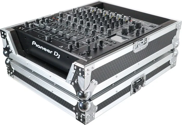 ATA Style Hard Travel Case for Pioneer DJM-V10 6 Channel DJ Mixer - Silver on Black