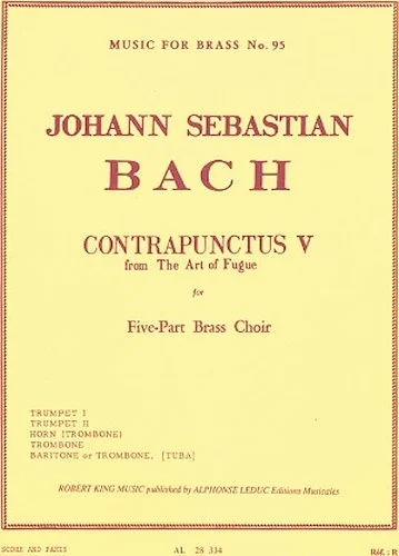 Bach Js King Art Of Fugue Contrapunctus 5 Brass Quintet Mfb095 Sc/pts