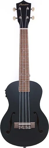 Bamboo 23" Concert Ukulele Black Violin Finish with EQ and Tuner