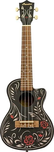 BAMBOO 23" FLOWER & ROLL CONCERT UKULELE
