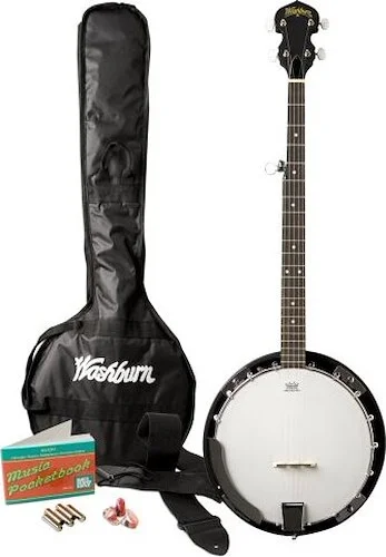 Washburn B8 Pack Americana Series 5 String Banjo Pack. Natural