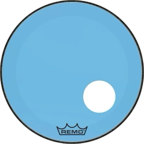 Bass, Powerstroke 3, Colortone, 22" Diameter, Blue, 5" Offset Hole