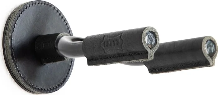 Black Forged Guitar Hanger w/ Black Leather