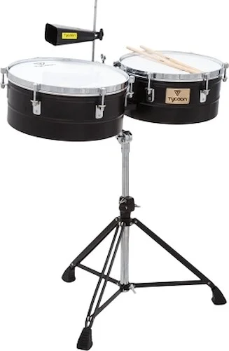 Black Powder-Coated Shell Timbales