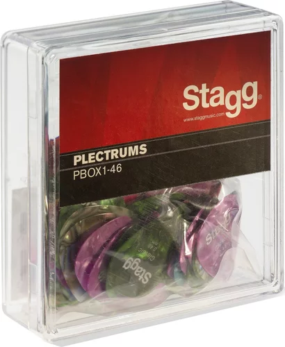 Pack of 100 Stagg 0.46 mm (0.018") standard plastic picks, various colours