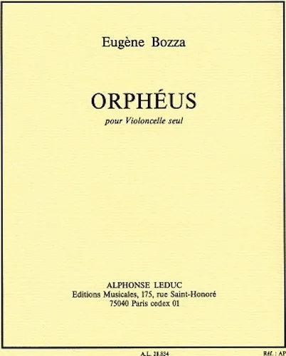 Bozza Eugene Orpheus Cello Solo Book