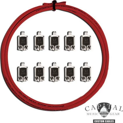 Cable DIY Kit with Square Plugs SP500 (10) and Lava Cable Red (10 ft.)