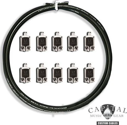 Cable DIY Kit with Square Plugs SP500 (10) and Lava Cable Black (5 ft.)