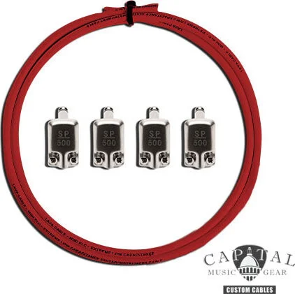 Cable DIY Kit with Square Plugs SP500 (4) and Lava Cable Red (2 ft.)