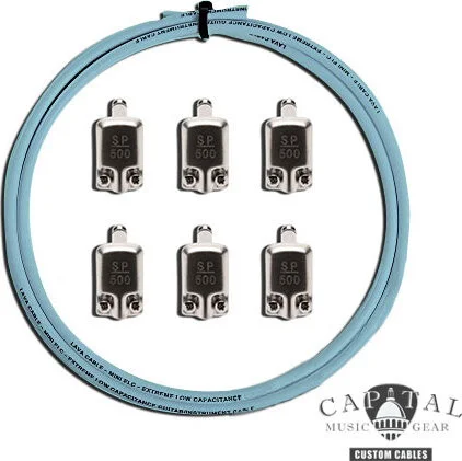 Cable DIY Kit with Square Plugs SP500 (6) and Lava Cable Carolina Blue (3 ft.)