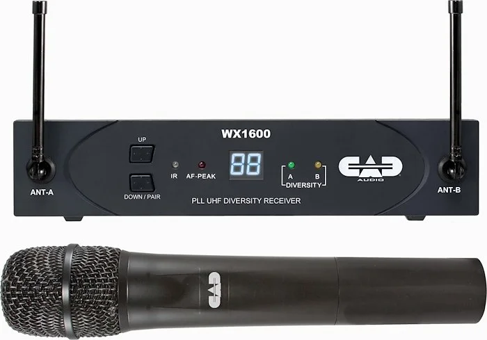 CAD Audio WX1600G UHF Wireless Cardioid Dynamic Handheld Microphone System. Band G
