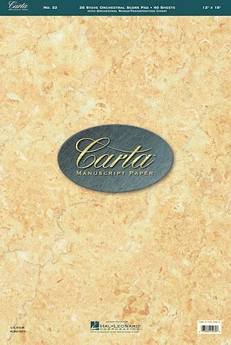 Carta Manuscript Paper No. 22 - Professional