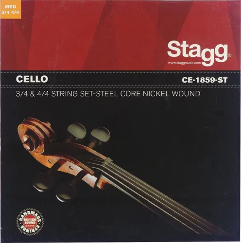 4/4 & 3/4 Cello string set, nickel round-wound, medium