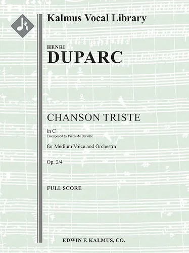Chanson Triste [composer's transcription, C]<br>