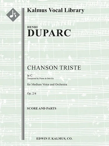 Chanson Triste [composer's transcription, C]<br>
