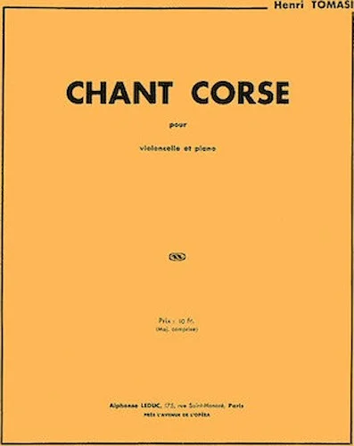 Chant Corse: for Cello and Piano