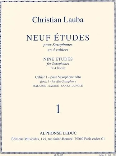 Christian Lauba - Neuf Etudes Pour Saxophone Alto, Cahier 1