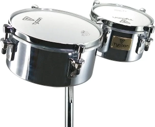 Chrome Shell Mini Timbales - Includes Universal Mounting Bracket