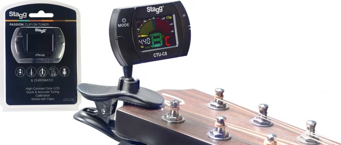 Black automatic chromatic clip-on tuner, 430 to 450 Hz calibration Image