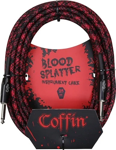 Coffin Bloodsplatter Inst. Cable 25ft, Straight to Straight