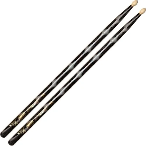 Color Wrap 5A Black Optic Drum Sticks
