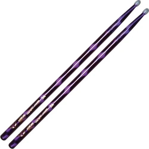 Color Wrap 5A Purple Optic Drum Sticks - with Nylon Tip