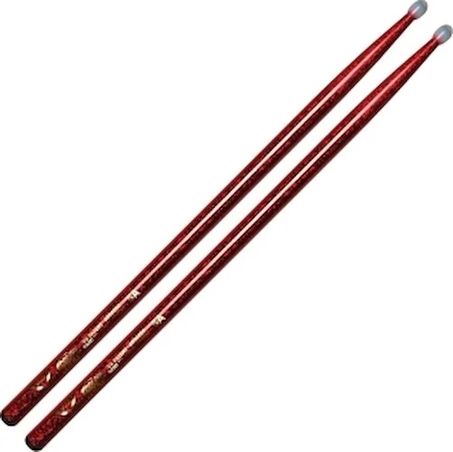 Color Wrap 5A Red Sparkle with Nylon Tip Drum Stick