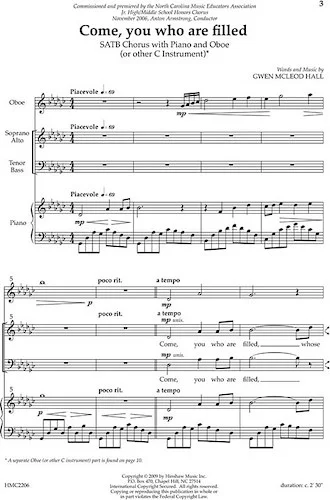 Come, You Who Are Filled