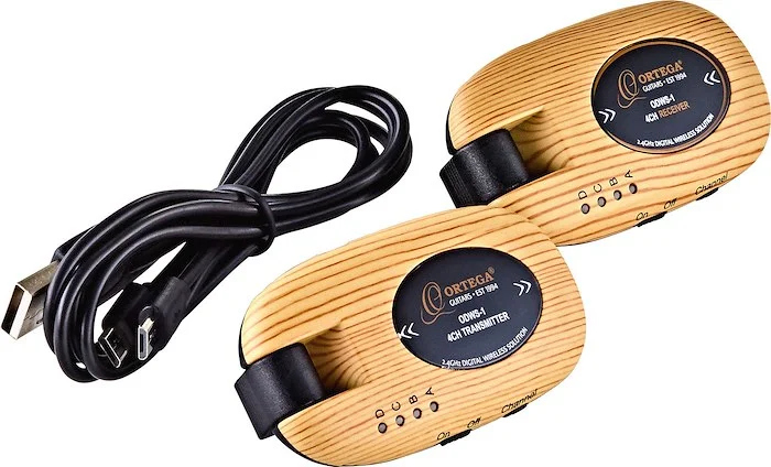 Complete Digital Wireless System for Acoustic & Electric Instruments - 2.4 GHz/ 4 Channel - Transmitter & Receiver - Maple Design