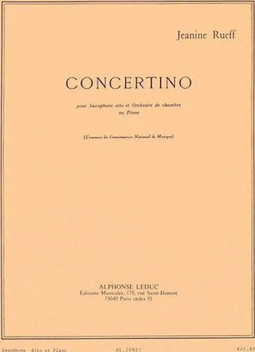 Concertino (alto Saxophone And Piano)