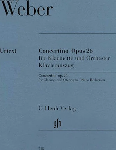 Concertino, Op. 26 - for Clarinet & Piano Reduction
with Urtext and Barmann parts