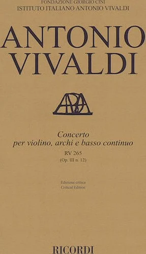 Concerto E Major, RV 265, Op. III, No. 12