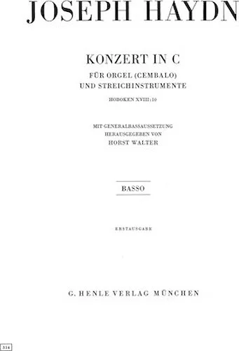 Concerto for Organ (Harpsichord) with String Instruments C Major Hob.XVIII:10 - First Edition