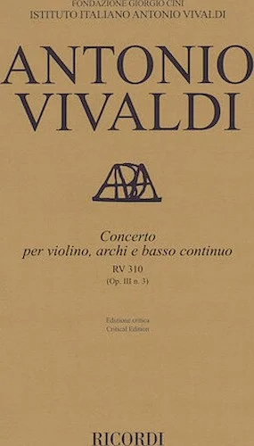 Concerto G Major, RV 310, Op. III, No. 3
